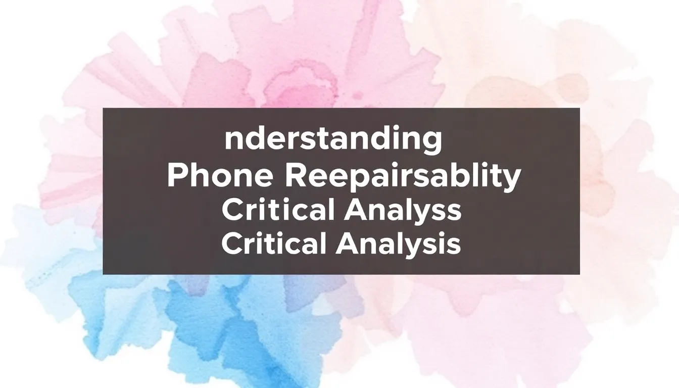 UNDERSTANDING PHONE REPAIRABILITY: A CRITICAL ANALYSIS